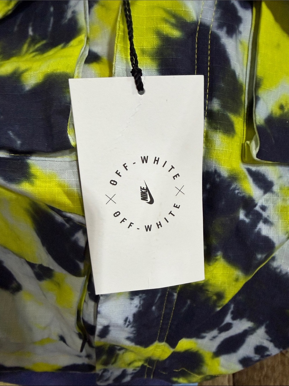 Nike Kids Tie-Dye Jean Jacket in Yellow, Black & White - Picture 3 of 7